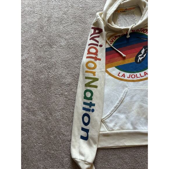 Aviator Nation USA Adult M La Jolla Pullover Hoodie Kangaroo Pocket - Picture 3 of 9